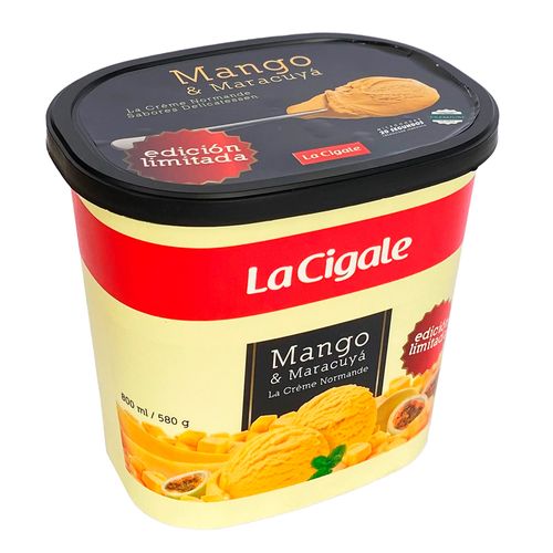 Helado mango y maracuyá LA CIGALE 800 ml