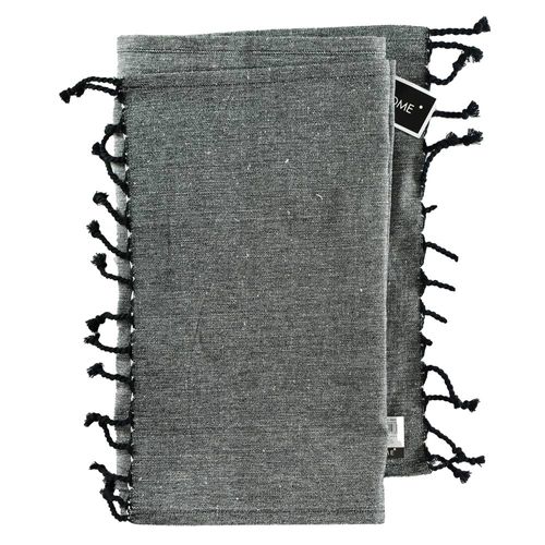 Sendero para mesa con borlas 40x260 cm negro Chambry