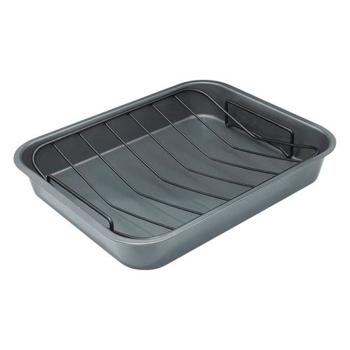 Asadera con rejilla rectangular 37x29x5 cm antiadhere