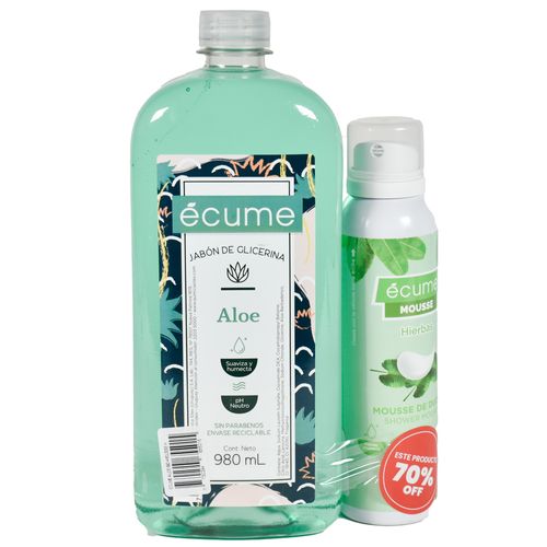 Jabón líquido en espuma ECUME Repuesto 980 ml + Mousse
