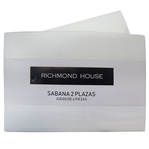 Juego de Sábanas 2 Plazas Richmond Lisa Blanco