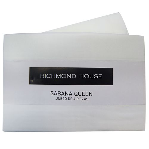 Juego de Sábanas Queen Size Richmond Lisa Blanco