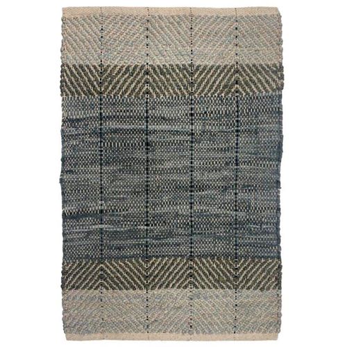 Alfombra de yute y cuero 60x90 cm
