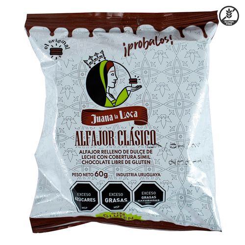 Alfajor sin gluten chocolate negro JUANA LA LOCA 60 g