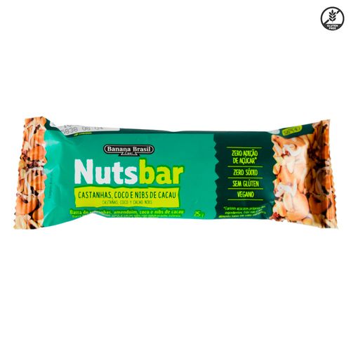 Barra NUTS bar coco 25 g sin gluten y sin azúcar