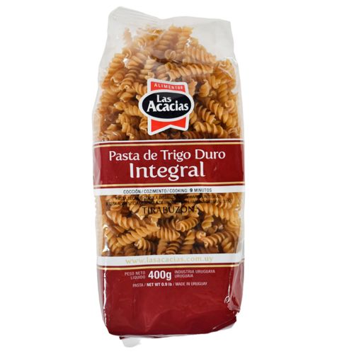 Fideo tirabuzón integal LAS ACACIAS 400 g