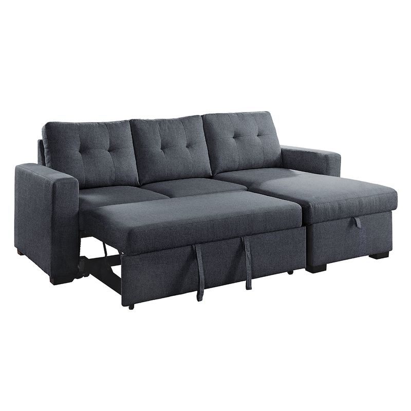 Sofa-cama-2-plazas-gris-oscuro-con-cheslon