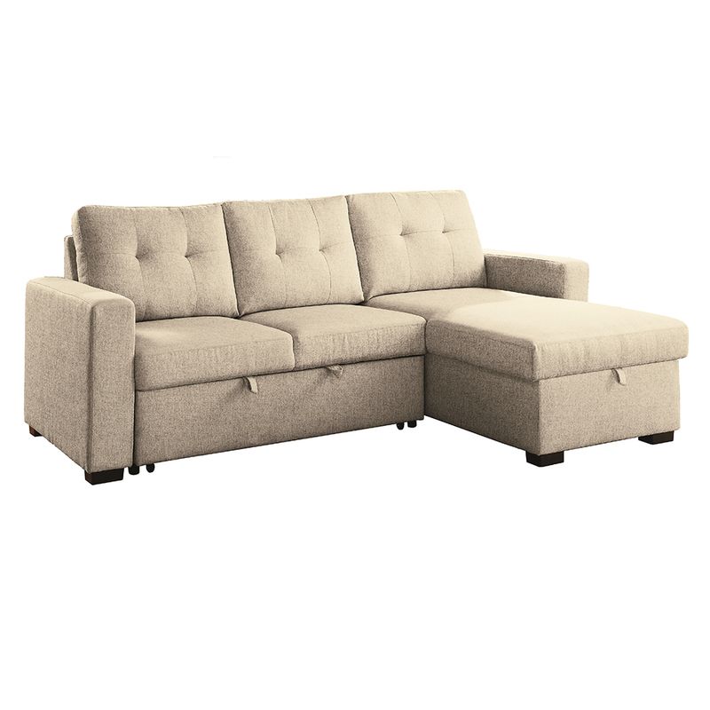 Sofa-cama-2-plazas-beige-con-cheslon