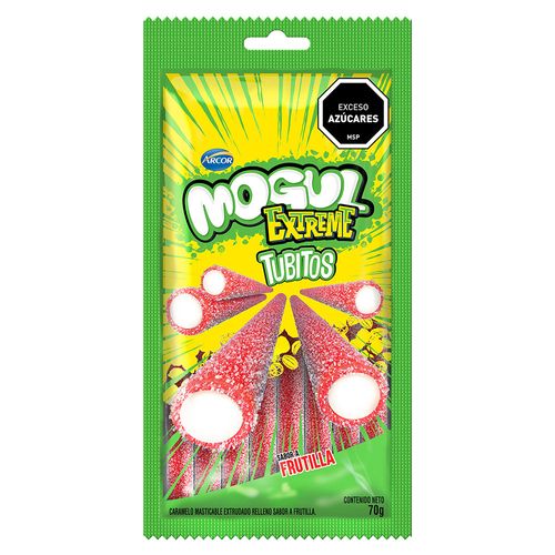 Gelatinas Tubitos MOGUL Extreme Frutilla 70 g