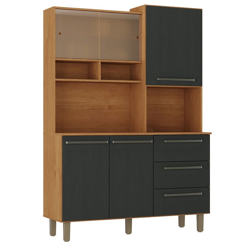 Kit-Absoluto-Cocina-5-Puertas-3-Cajones-Canela-Negro