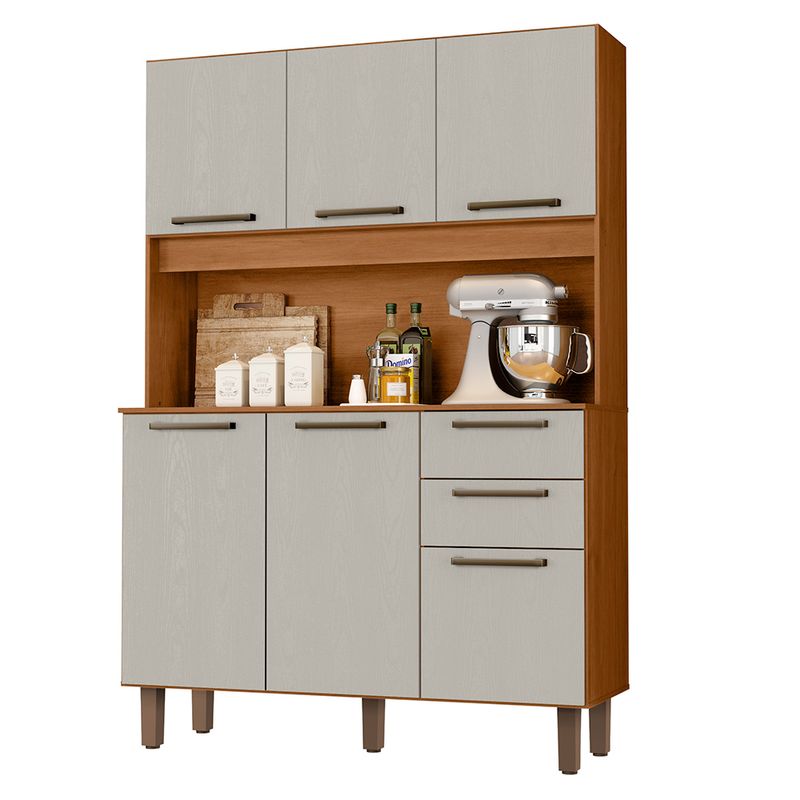 Kit-Pop-Cocina-6-Puertas-2-Cajones-Canela-Arena