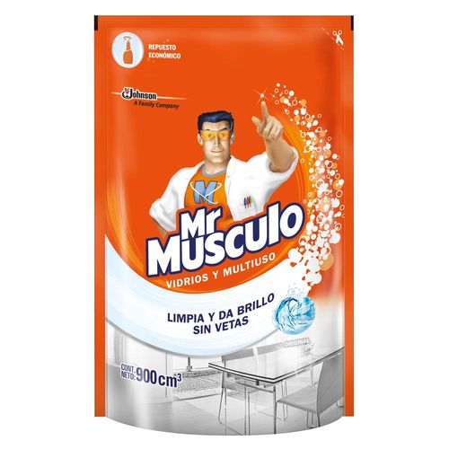 Limpiador MR. MUSCULO Vidrios Multiuso doy pack 900 ml