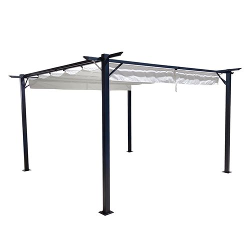 Pérgola con Techo Retráctil 2,9x2,9 m Natural