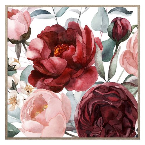 Lámina con marco 40x40 cm Flores
