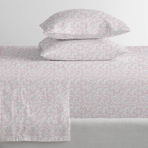 Juego de sabanas HOME Full Microfibra arabescos rosa