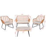 Set-4-piezas-en-Acero-Ratan-con-almohadones