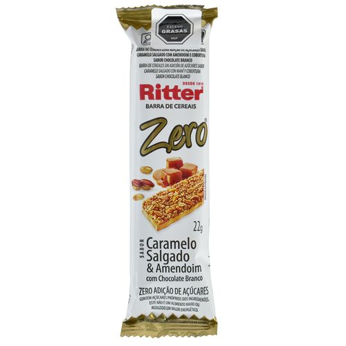Barrita Cereal RITTER Zero Sin Azúcar Caramelo Maní 22 g
