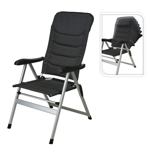 Silla Plegable Acolchonada en Aluminio 76x57x118 cm
