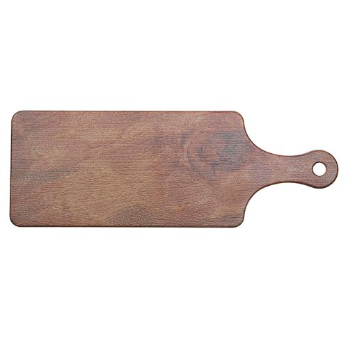 Tabla para servir rectangular con asa de melamina marrón 47 x 17 cm