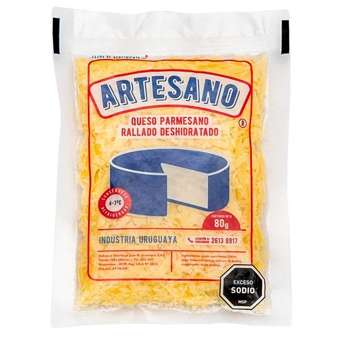 Queso rallado hebras ARTESANO 80 g