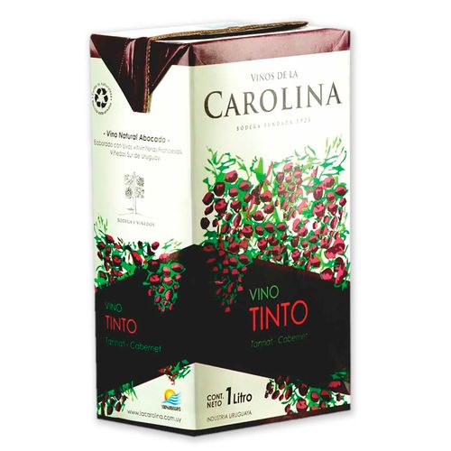 Vino Tinto Tannat Cabernet DE LA CAROLINA 1 L