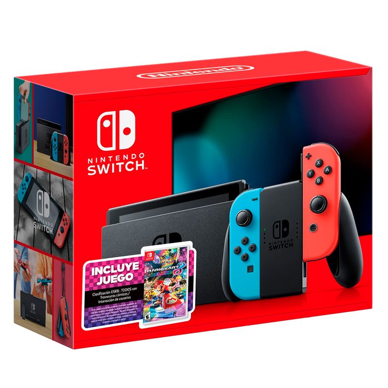 Consola-NINTENDO-Switch-Neon-Rojo-con-Mariokart-8-Deluxe