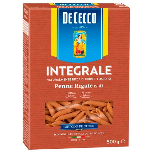 Fideos DE CECCO Penne Rigate Integrali 500 g