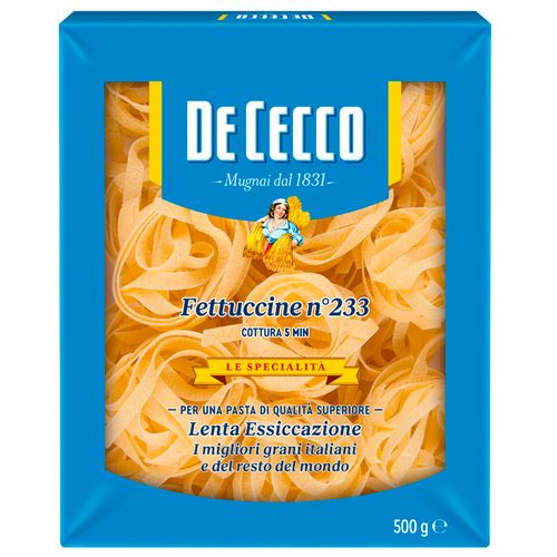 Fideos fettuccine DE CECCO de trigo duro 500 g