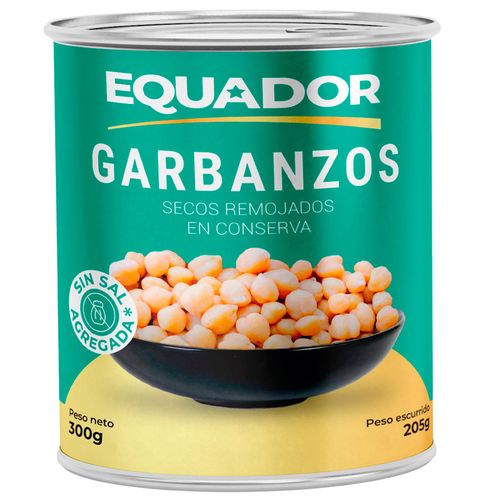 Garbanzos sin sal EQUADOR 350 g