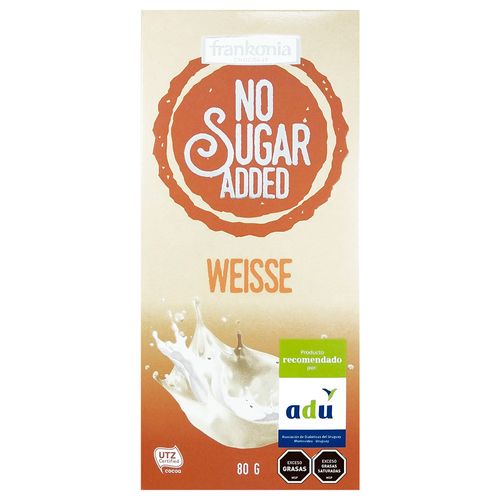 Chocolate sin azúcar FRANKONIA blanco 80 g