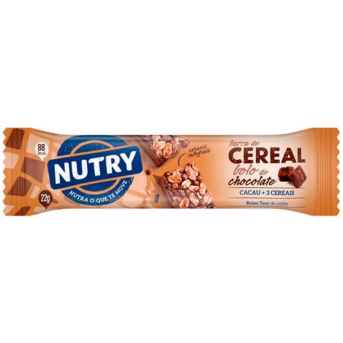Cereal barra NUTRY pastel con chocolate 22 g