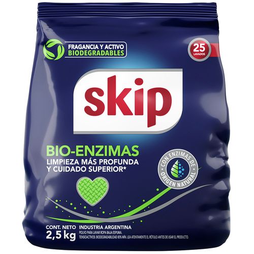 Detergente en polvo SKIP PH balanceado 2,5 kg