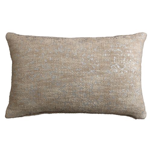 Almohadón decoración 30 x 50 cm beige con blanco