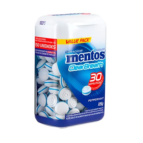 Pastillas MENTOS Clear Breath Peppermint 150 un.
