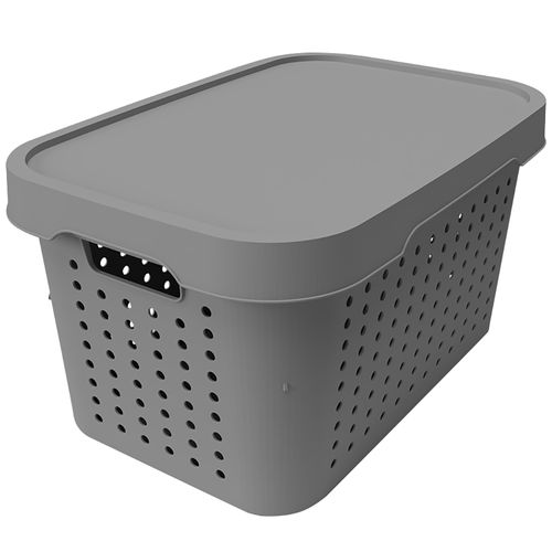 Caja organizadora 5 L gris 27 x 18,5 x 14,5 cm