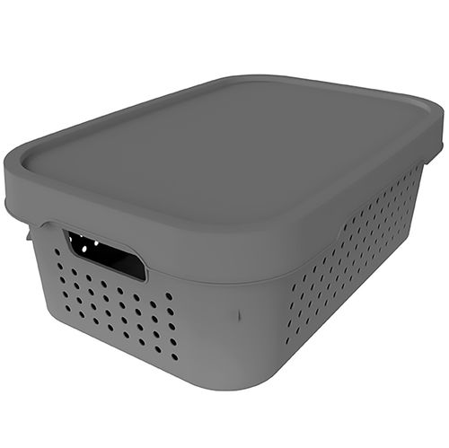 Caja organizadora 11 L gris 40,5 x 28 x 14 cm