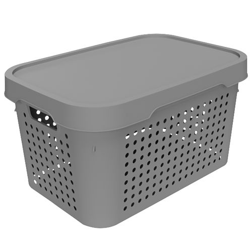 Caja organizadora 17 L gris 40,5 x 28 x 21,5 cm