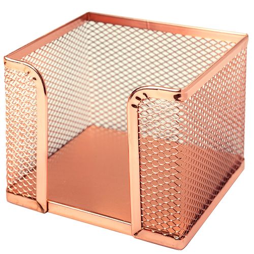 Porta cubo de metal golden rosé 10 x 10 x 8 cm