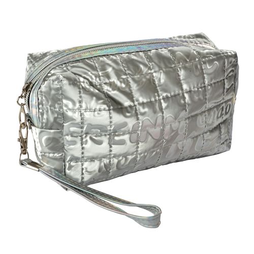 Cartuchera Lisa 18x10x8 cm Gris Plata