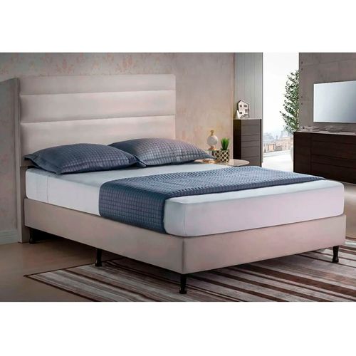 Respaldo de Sommier tapizado gris 2 plazas