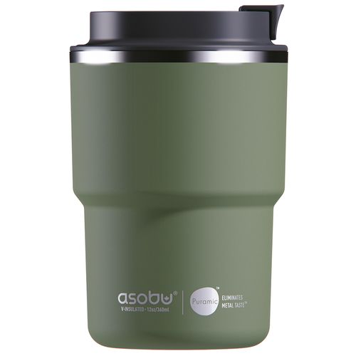 Vaso Térmico café acero inoxidable 355 ml verde con tapa