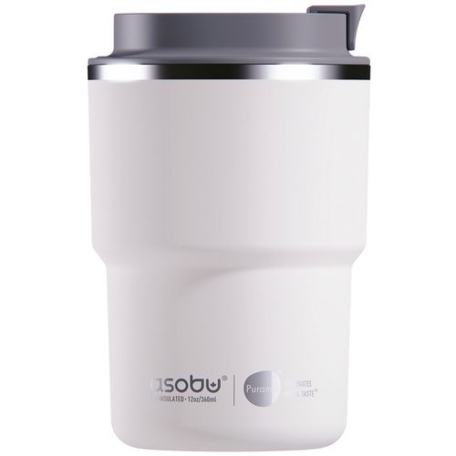 Vaso Térmico café acero inoxidable 355 ml blanco con tapa
