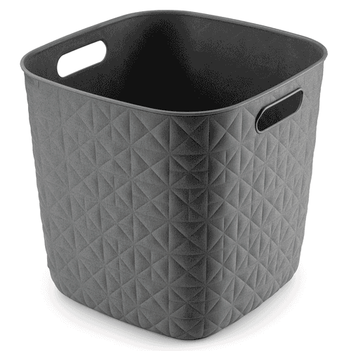 Canasto rectangular pp 15 L gris