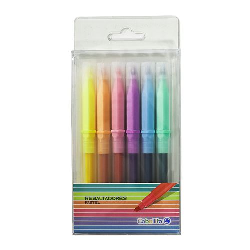 Resaltadores CABALLITO 6 un. pastel