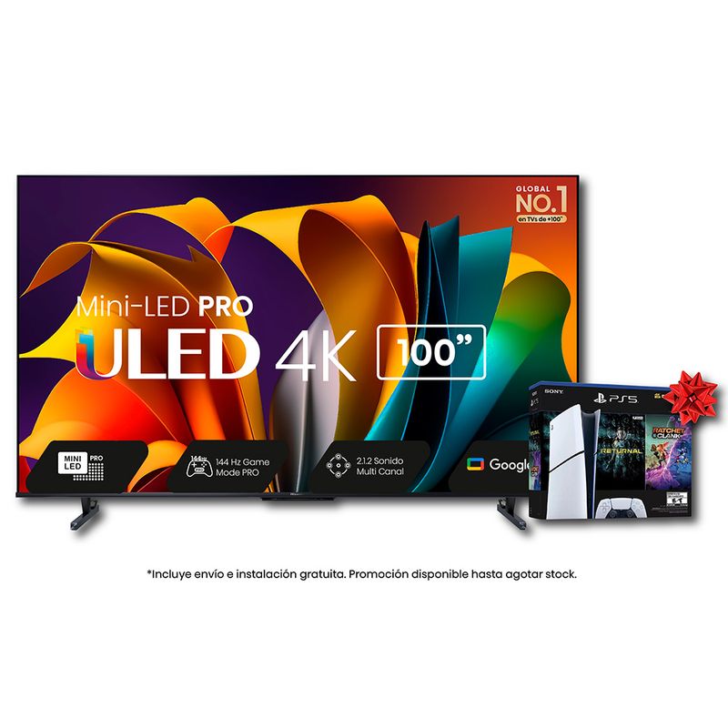Smart-TV-Mini-Led-HISENSE-4K-100--100U8K-144Hz-Google-Tv