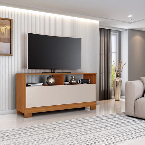 Rack 120 cm Smart TV hasta 60" 1 Puerta Basculante Canela-Arena