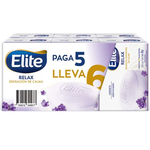 Pack 6x5 Jabón de Tocador ELITE Relax 85 g