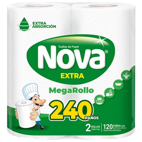 Rollo de cocina NOVA maxirollo 120 Paños 2 un.