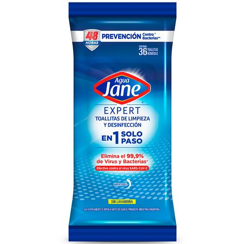 Toallitas Desinfectantes AGUA JANE 36 un.