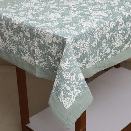 Mantel rectangular 150 x 240 cm azul con blanco